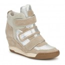 Chaussures ASH Alex Bis Argent / Beige Basket Montante Femme Boutique En Ligne
