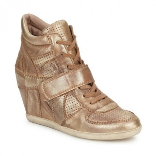 Chaussures ASH Bowie Or / Rose / Beige Basket Montante Femme Collection Pas Cher